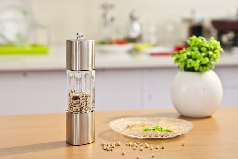 Pfeffermühle Edelstahl Mühle für Gewürze 17cm