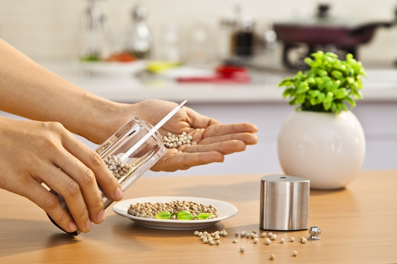 Pfeffermühle Edelstahl Mühle für Gewürze 17cm