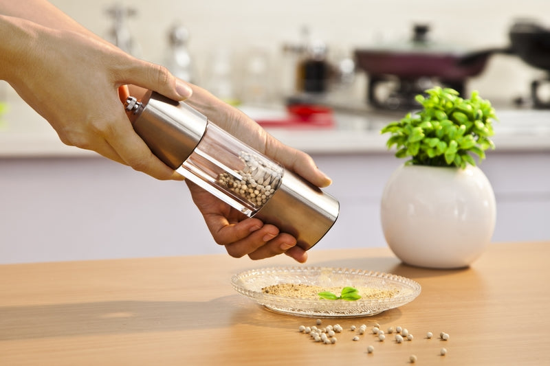 Pfeffermühle Edelstahl Mühle für Gewürze 17cm