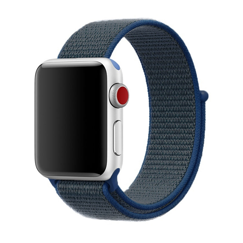 Apple Watch 38/40/41mm - Nylon Armband mit Klettverschluss blau-grün