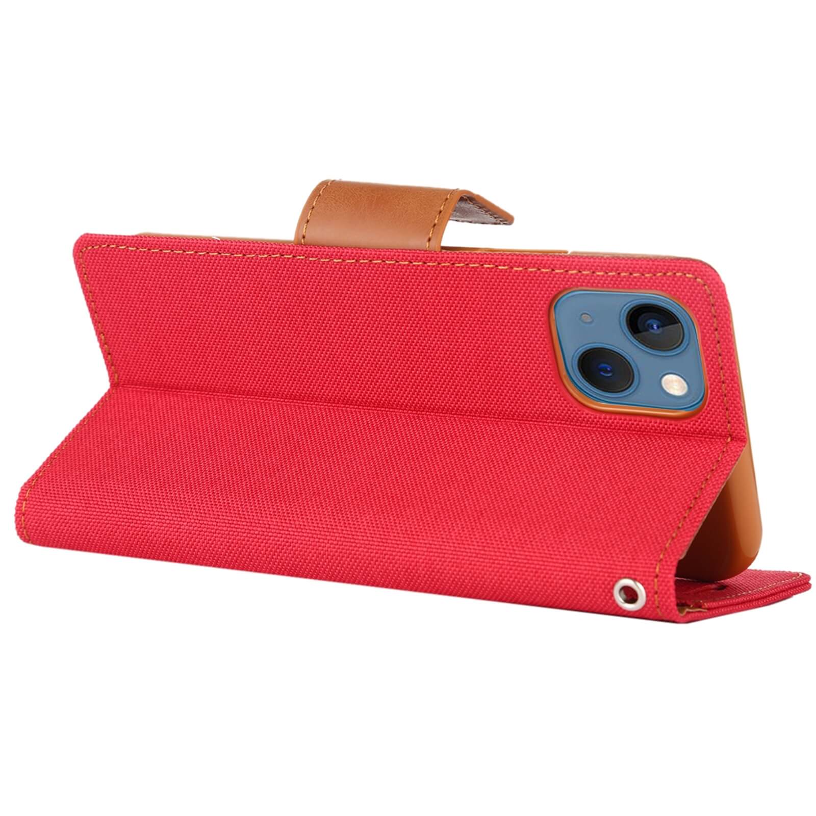 iPhone 14 Plus - Mercury Canvas Stoff Etui rot