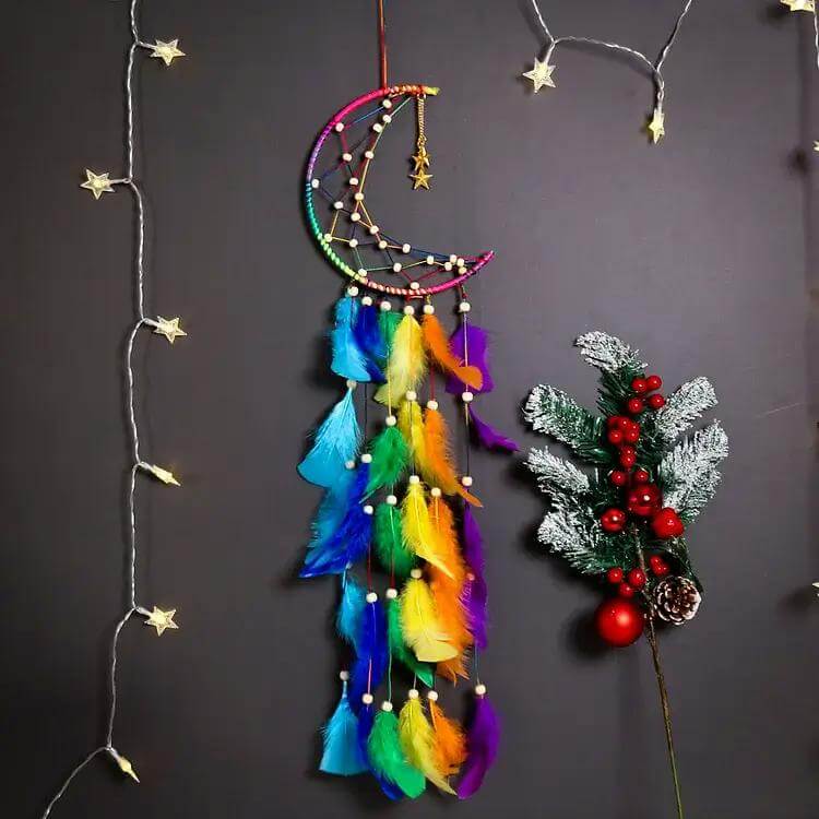 Traumfänger Dream Catcher Regenbogen Mond