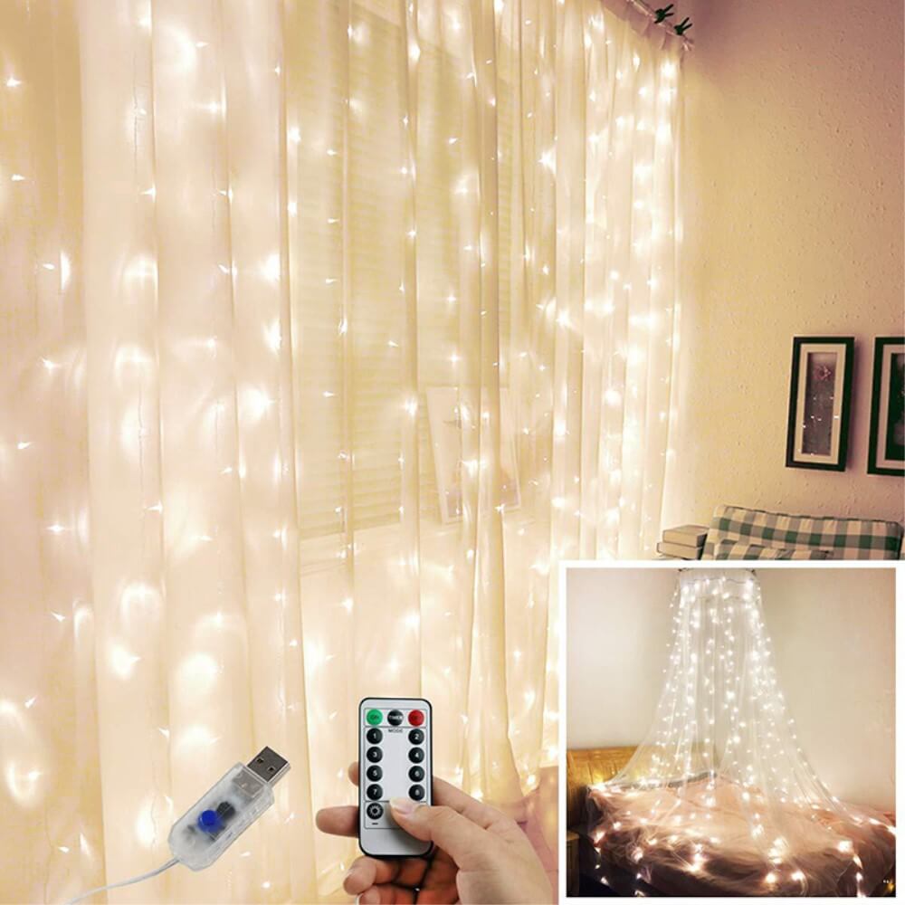 Curtain Light Chain Usb 3X3 M 300 Led
