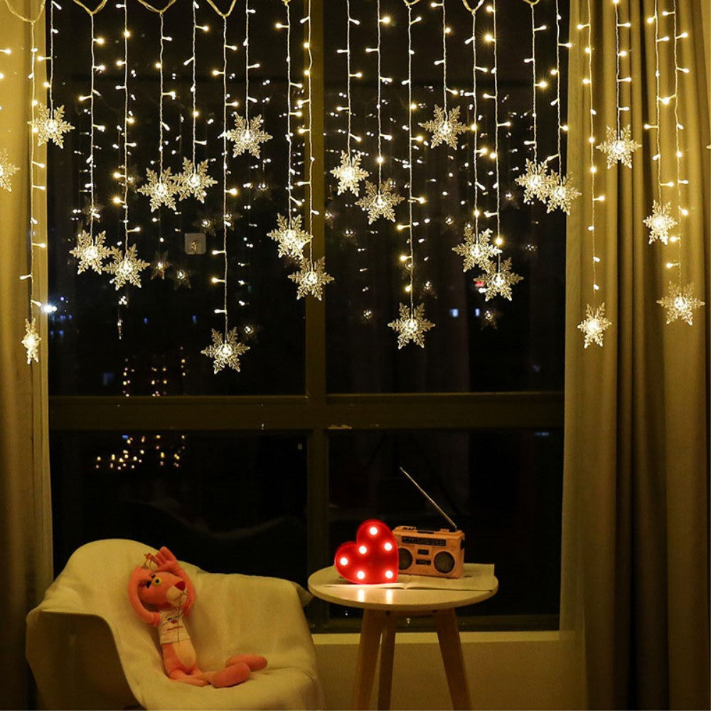 Snowflake Curtain Fairy Lights 3M