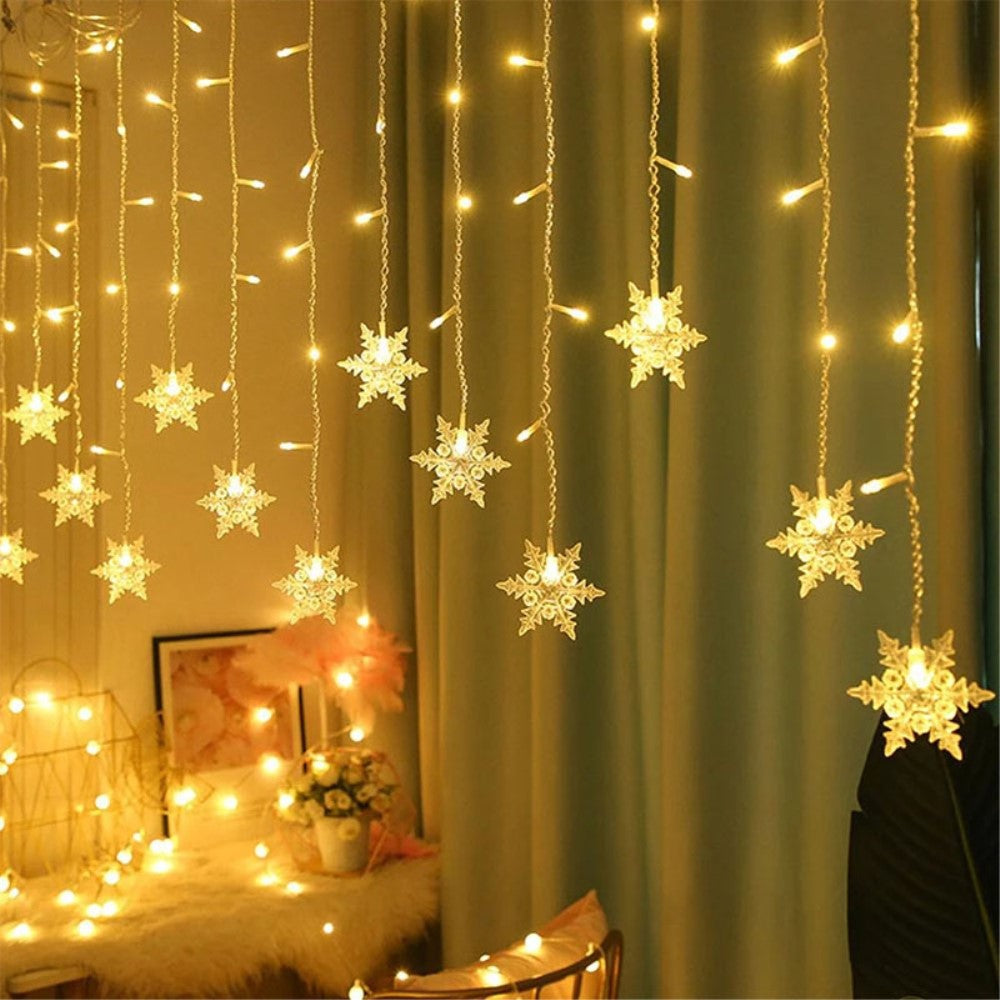 Snowflake Curtain Fairy Lights 3M