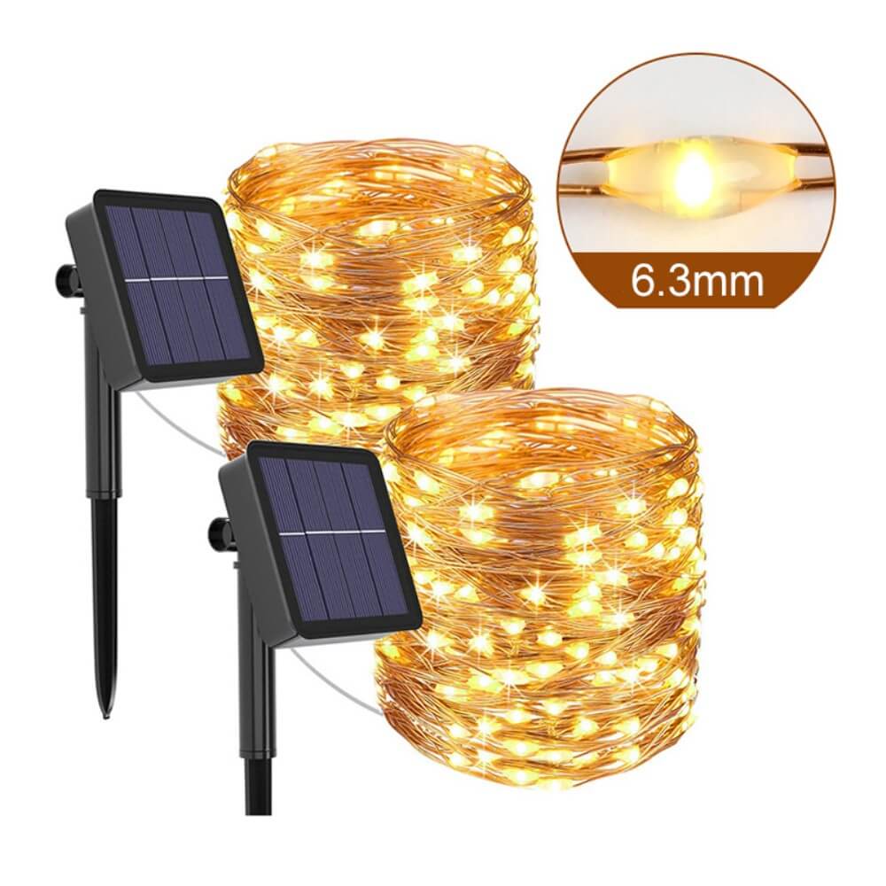 32m Solar Draht- Lichterkette warmweiss