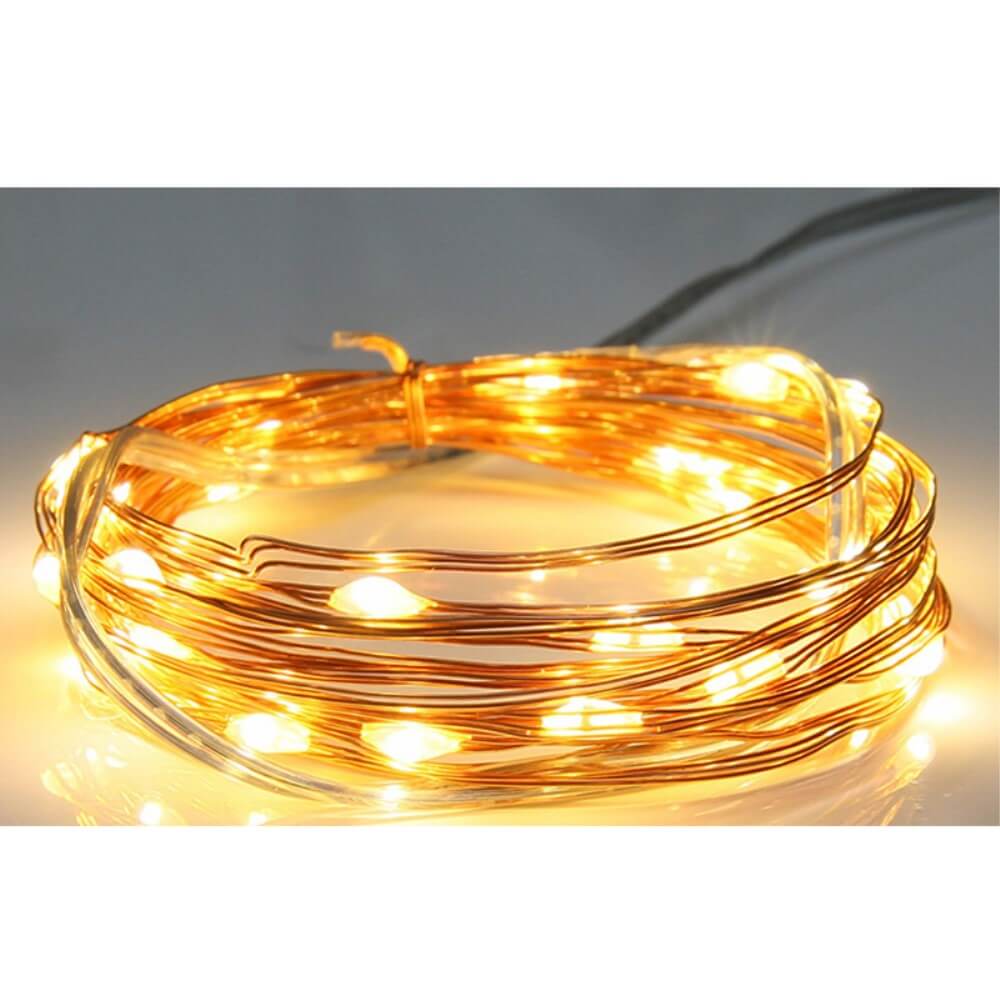 32m Solar Draht- Lichterkette warmweiss