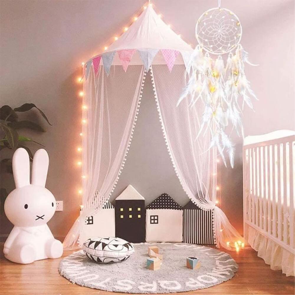 Traumfänger Dream Catcher mit LED weiss