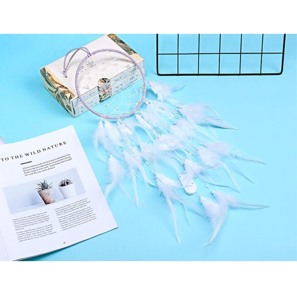 Traumfänger Dream Catcher mit LED weiss