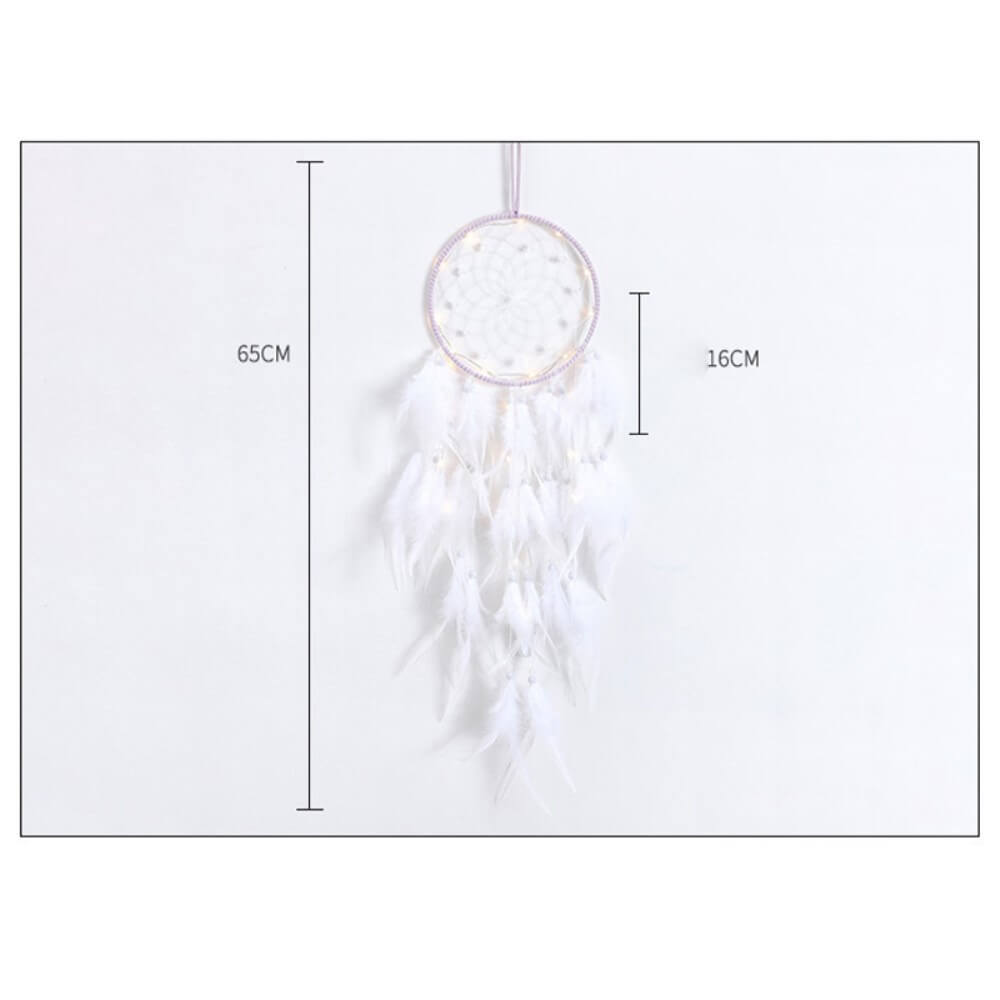 Traumfänger Dream Catcher mit LED weiss