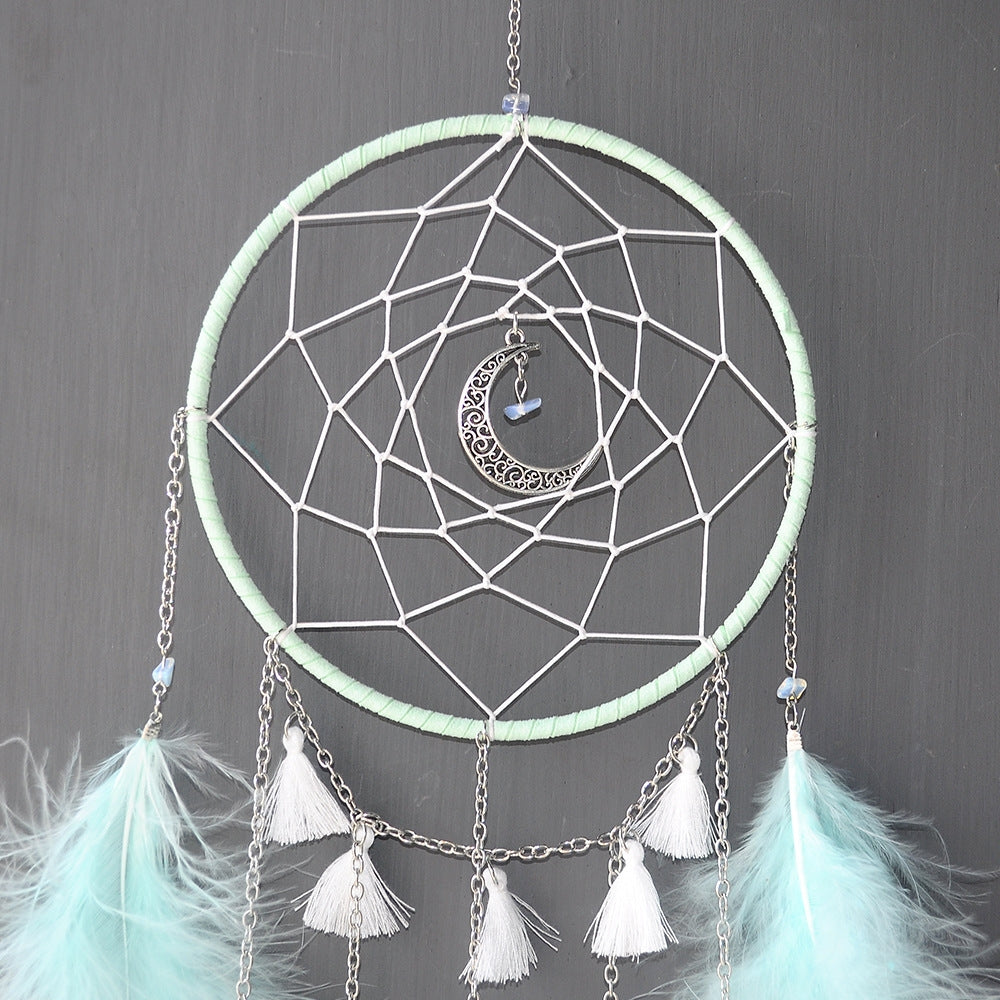 Traumfänger Dreamcatcher Mond türkis