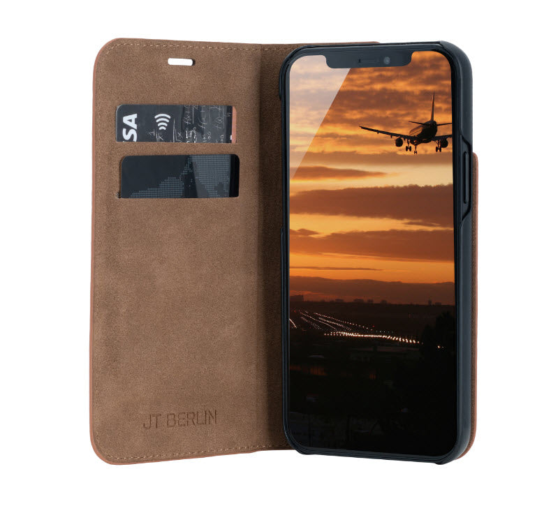 iPhone 12 Pro Max - JT Berlin Tegel Flip Case cognac