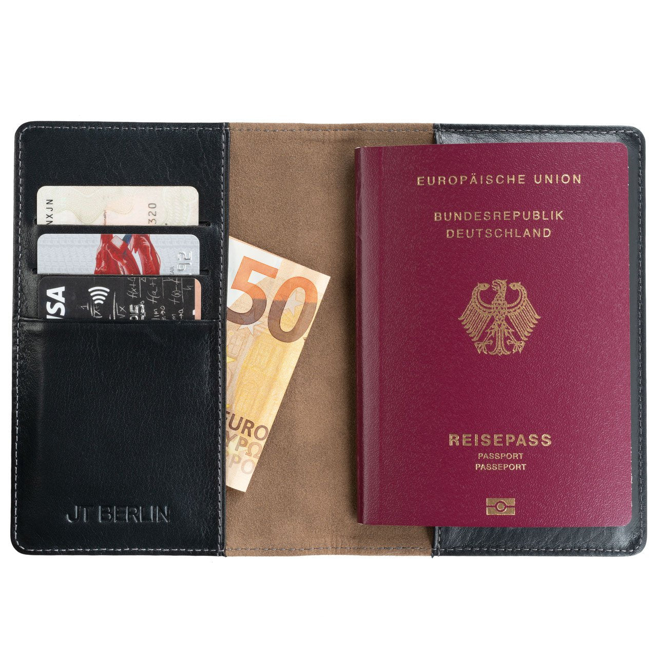 JT Berlin Reisepassetui Tegel schwarz