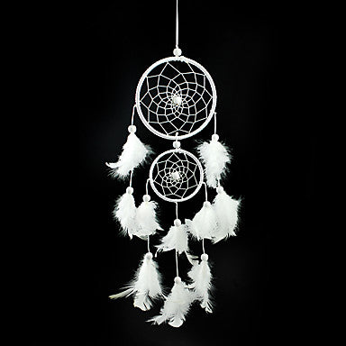 #farbe_Traumfänger-Dreamcatcher-indianische-Deko-weiss