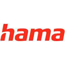 Rotes hama-Logo in Kleinbuchstaben auf weißem Hintergrund.