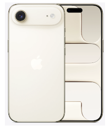 Zwei weiße iPhones, eines mit der Rückseite, das andere mit der Vorderseite und einem gemusterten Hintergrundbild.