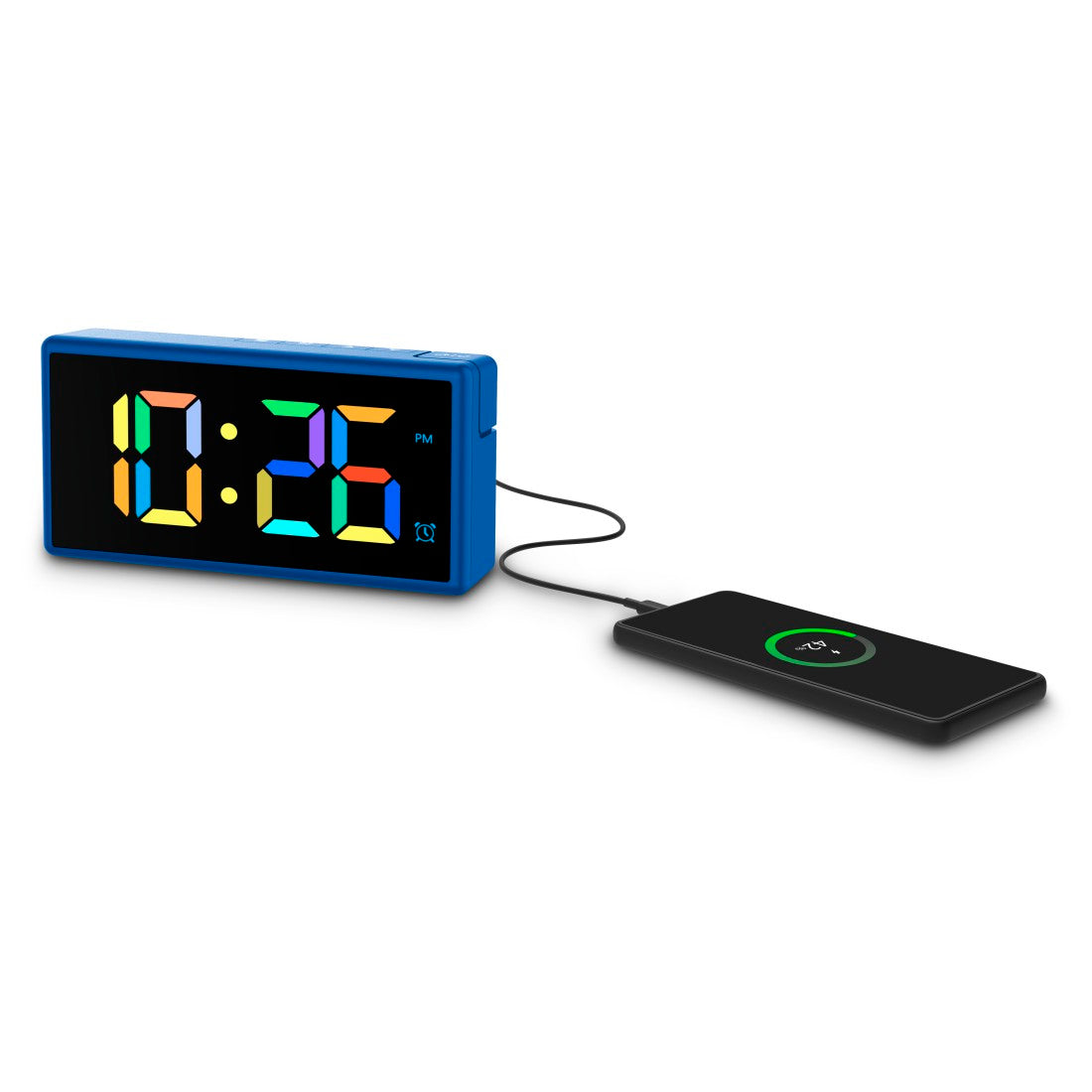 Hama Digitaler Wecker "Ibiza", Multicolor-Display, mit USB-Ladefunktion