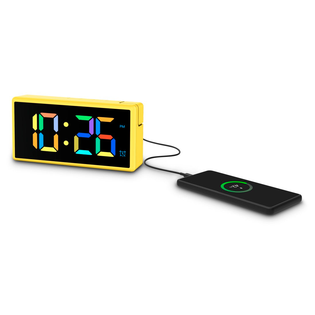 Hama Digitaler Wecker "Ibiza", Multicolor-Display, mit USB-Ladefunktion
