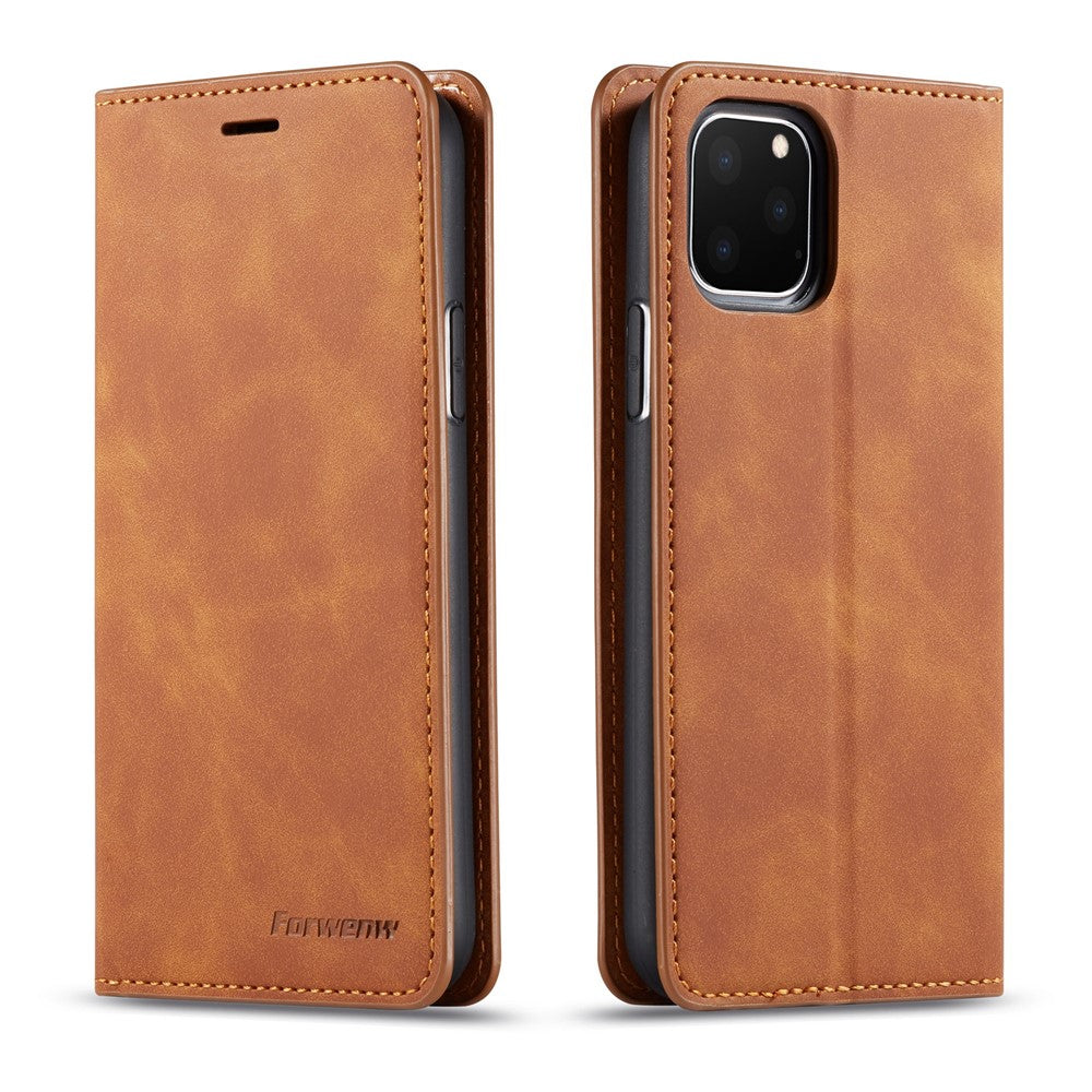 iPhone 11 Pro Max - Vintage Flip Case Wildleder Optik