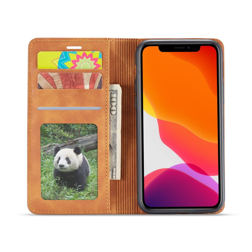 iPhone 11 Pro Max - Vintage Flip Case Wildleder Optik