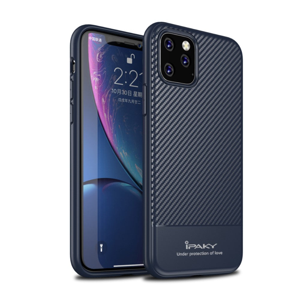 iPhone 11 Pro - IPAKY Silicone Carbon Rubber Case 