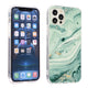 iphone 13 pro max - soft silicone rubber case green marble
