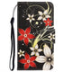 leather case case red flowers