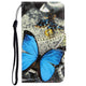 leather case case blue butterfly