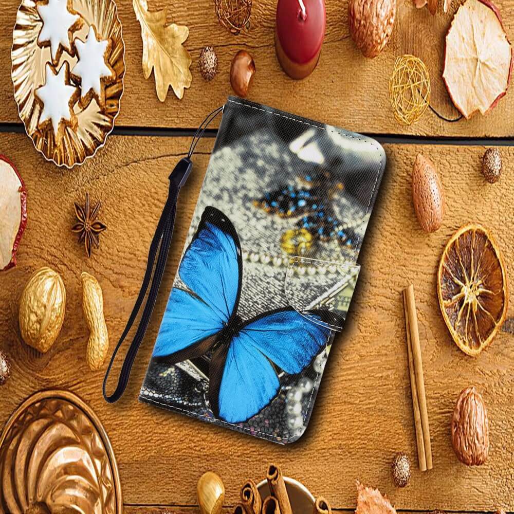 #farbe_Leder-Etui-Hülle-Schmetterling-blau