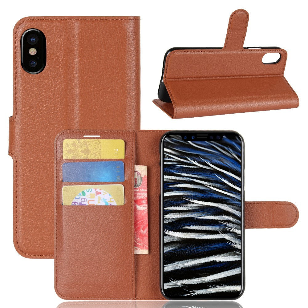 iPhone Xs / X - Leder Taschen Etui Hülle Kartenfächer