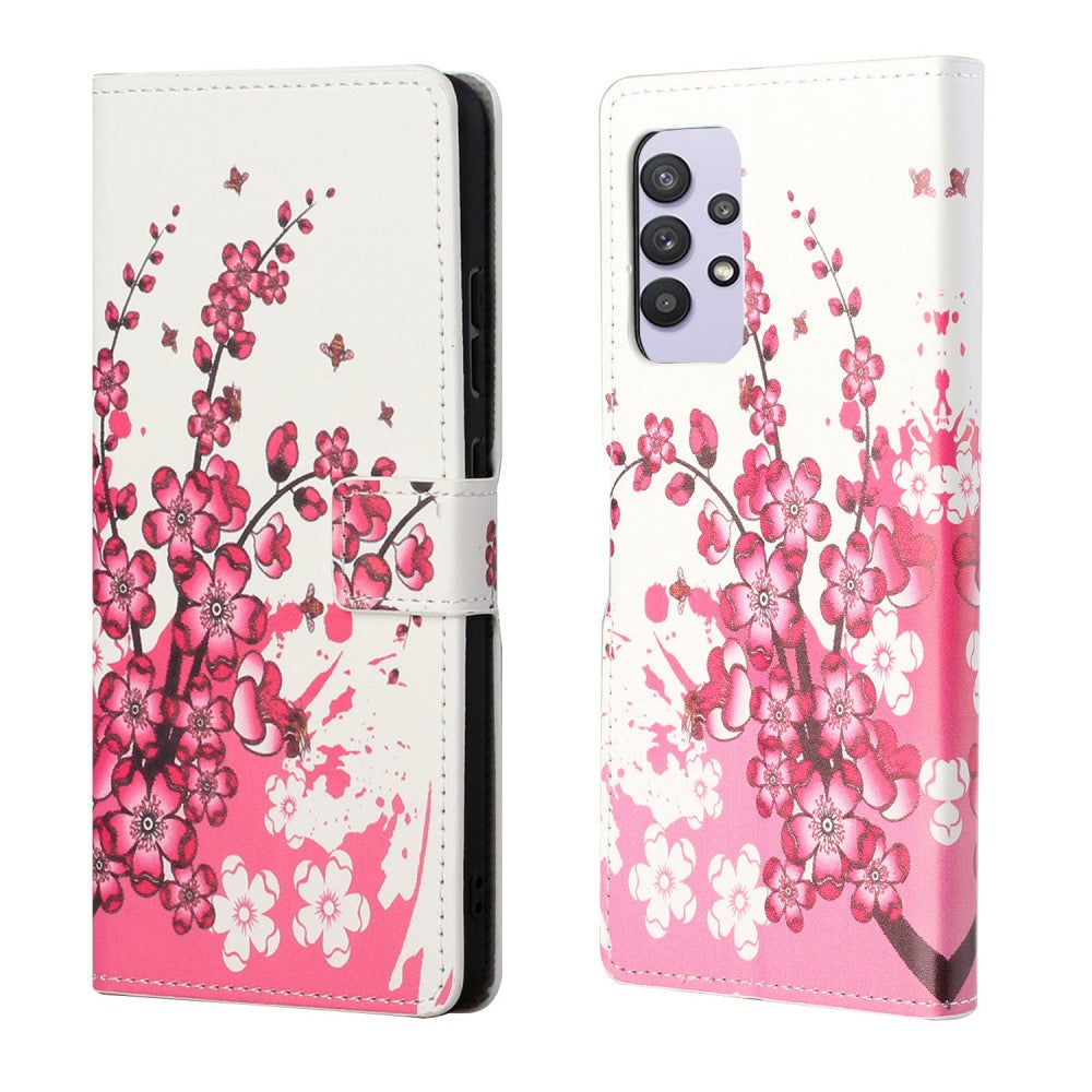 Galaxy A32 - leather case Lotus flower