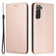 galaxy s22+ - carbon look flip case cover rose
