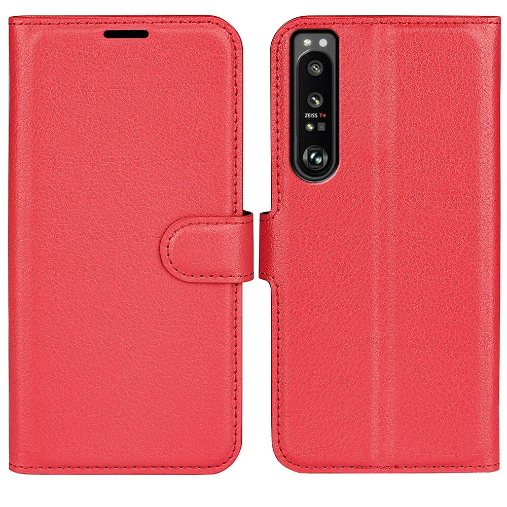 Sony Xperia 1 IV - Leather Case Cover red