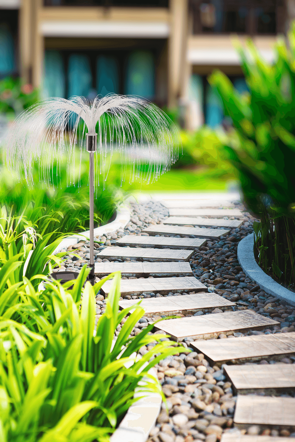 Fontana magica a LED solare con spina da giardino