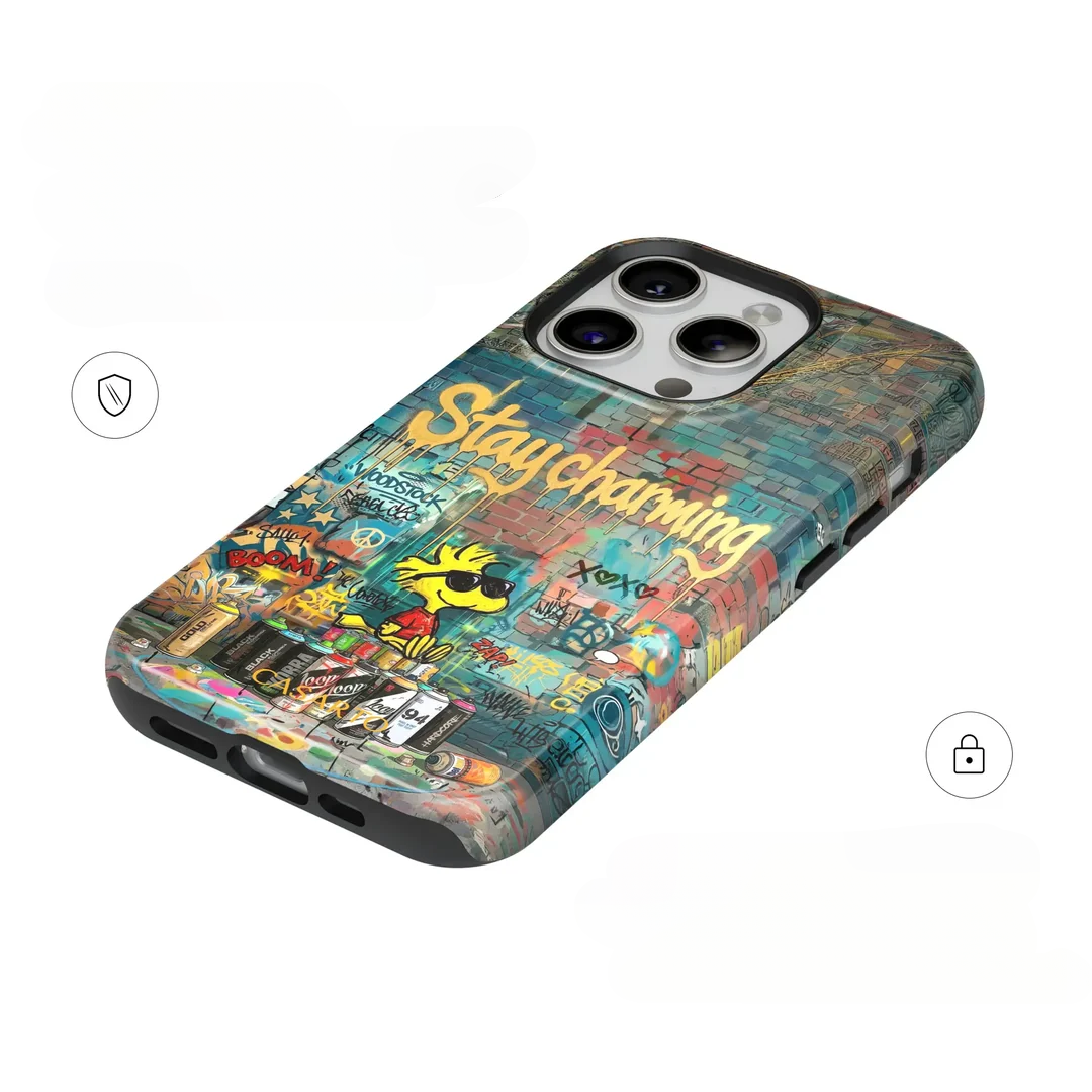 IPhone 18 Pro Max / iPhone 17 Pro Max – Casarto Handyhülle mit MagSafe Cool Bird mit Graffiti-Motiv.