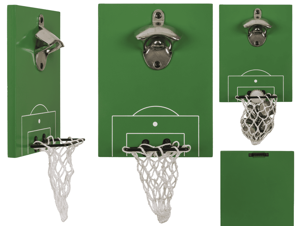 Football Pitch Bottle Opener with Goal – Metal Bottle Opener with Net Catcher