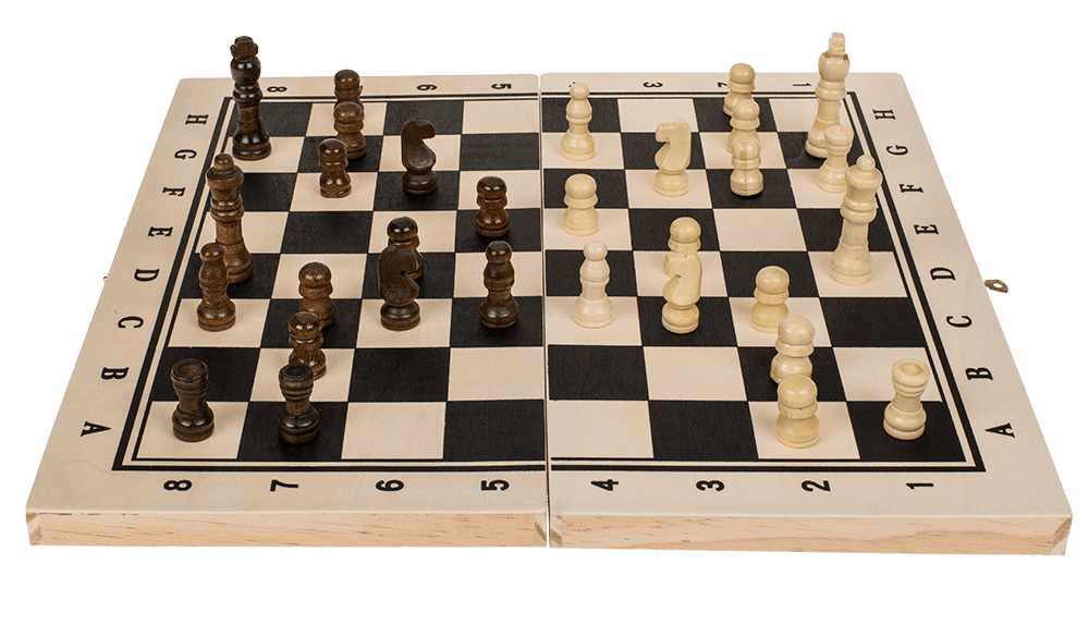 Gioco degli scacchi in legno 34 cm