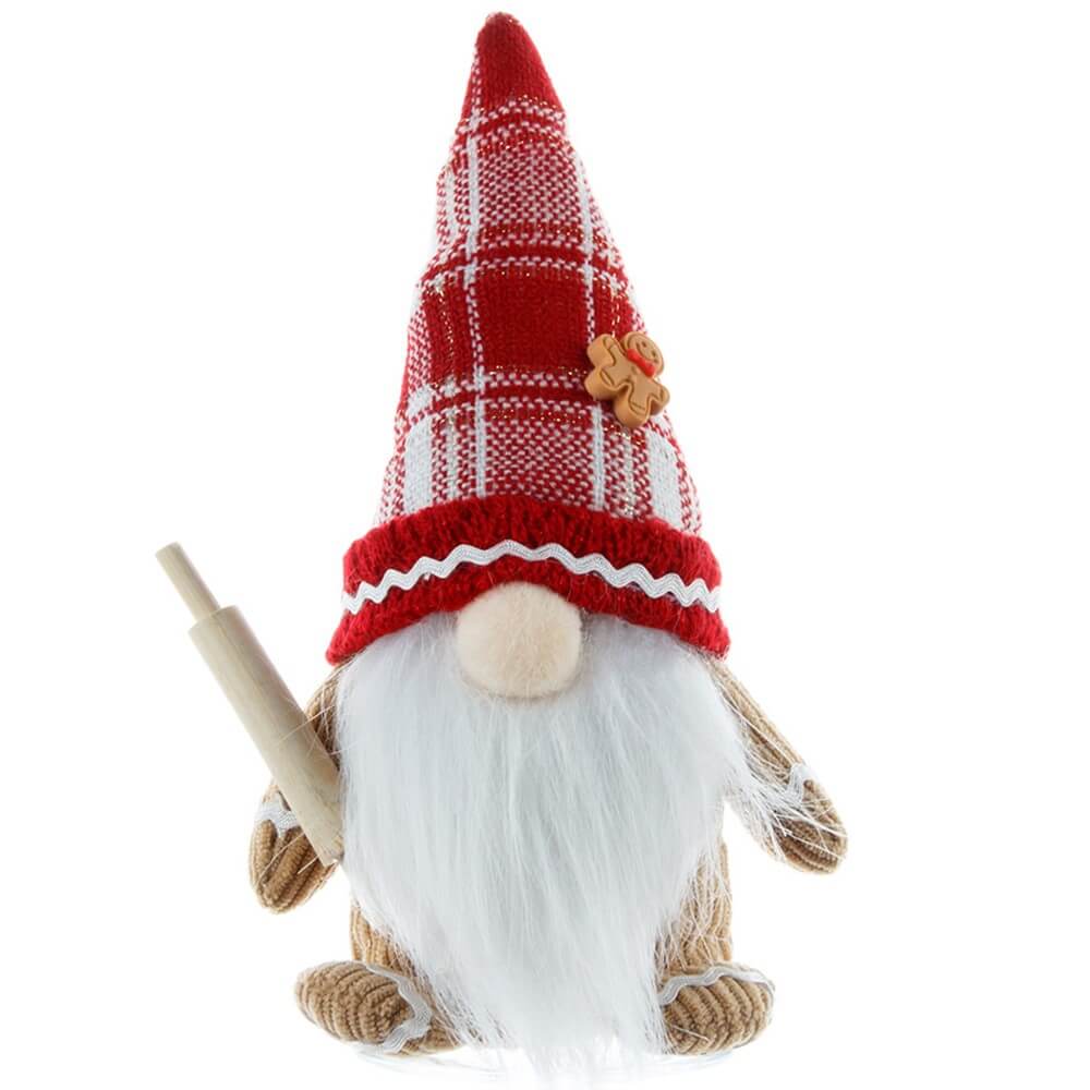 2er Set Wichtel Gnome im Lebkuchen-Kostüm Weihnachtsdeko