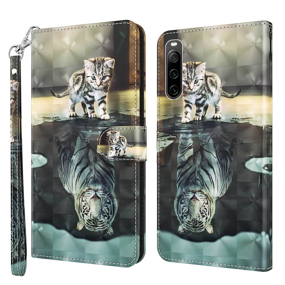 Sony Xperia 10 IV - leather cover cat