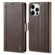 iphone 14 pro max - couverture de l'affaire stand flip brun