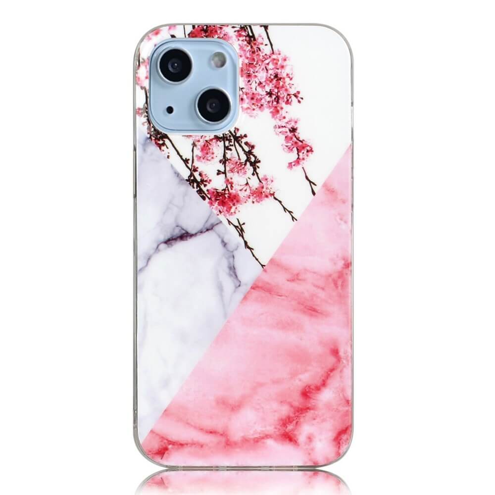 iPhone 14 Plus - Coque en silicone Cyan Marble