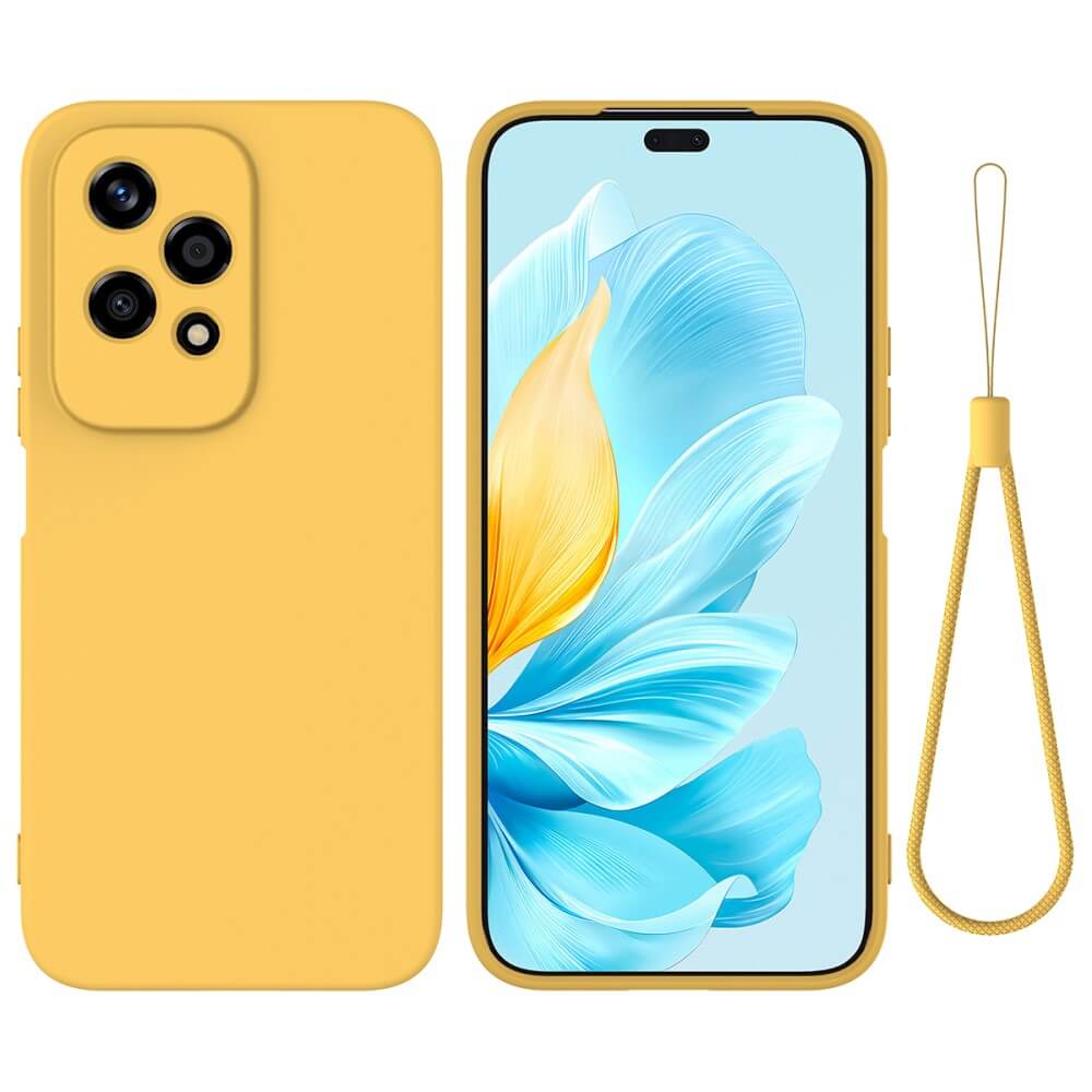 Hülle Für Honor 90 Lite 5G + 2x Schutzfolie – Ultra-dünnes TPU-Silikon In Gelb (stoßfest & Kratzgeschützt)