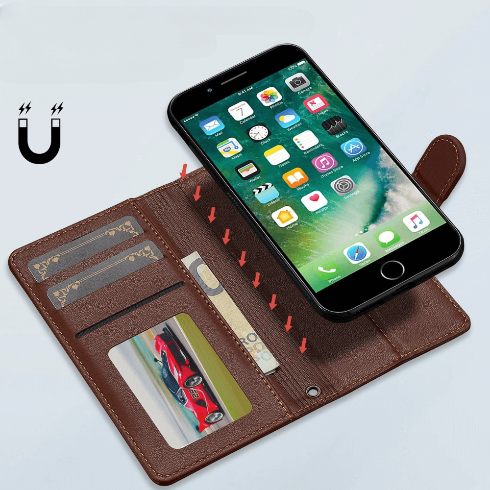 iPhone SE / 8 / 7 - LC.IMEEKE Teilbare Brieftasche 2-in-1 Handyhülle