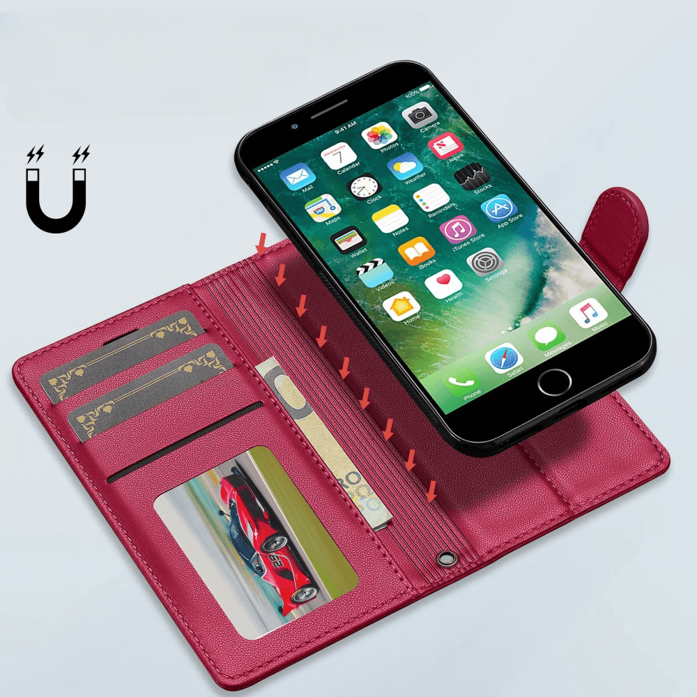 iPhone SE / 8 / 7 - LC.IMEEKE Teilbare Brieftasche 2-in-1 Handyhülle