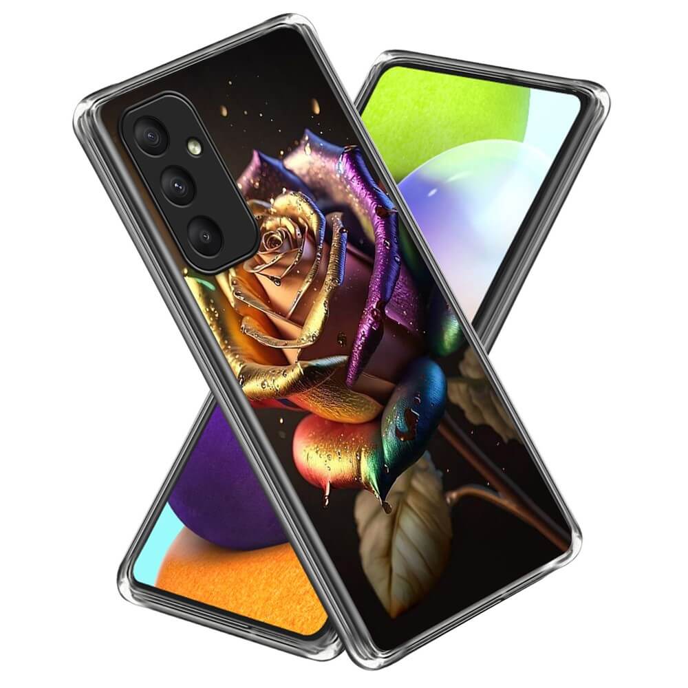 Die Cover-Discount Galaxy A35 - Cover Handyhülle mit stilvollem Motiv bietet eine transparente Hülle mit künstlerischem Rosen-Design - stilvoller Schutz für dein Gerät.