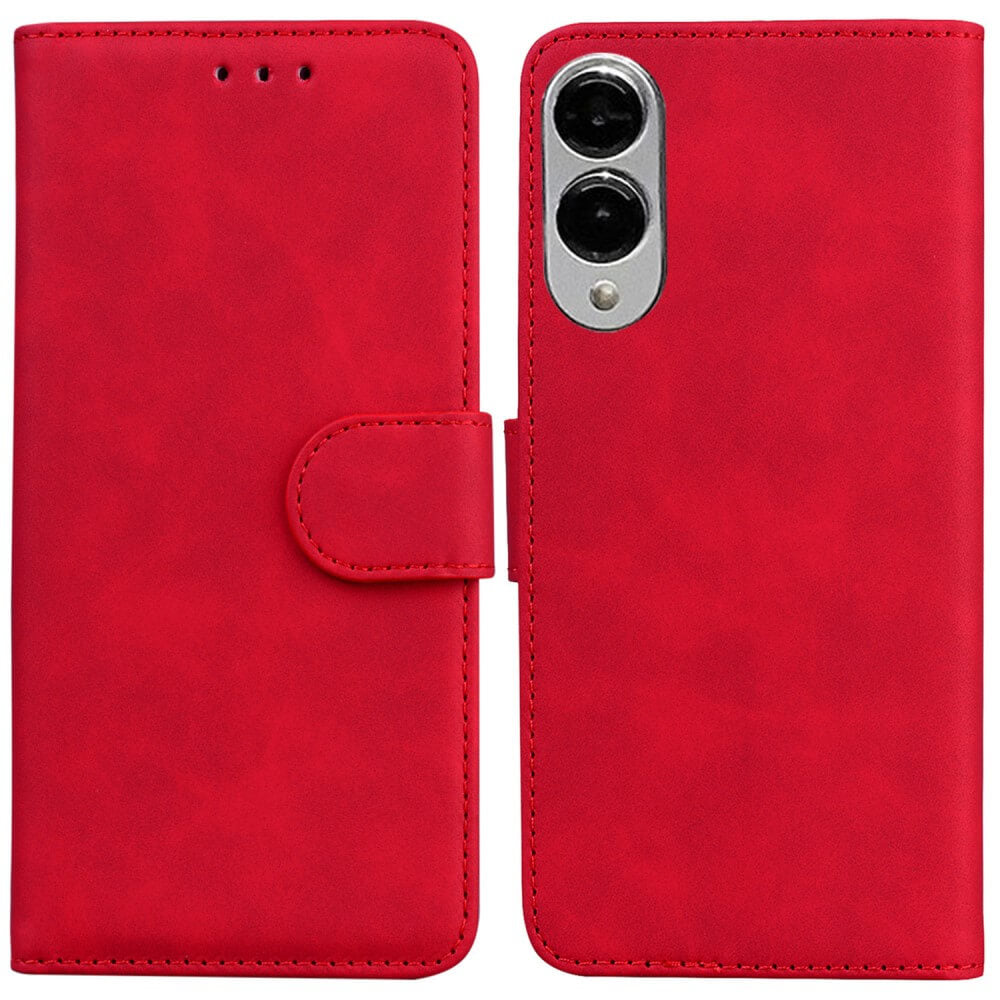 Galaxy S25 Edge - Solide Leder Etui Hülle