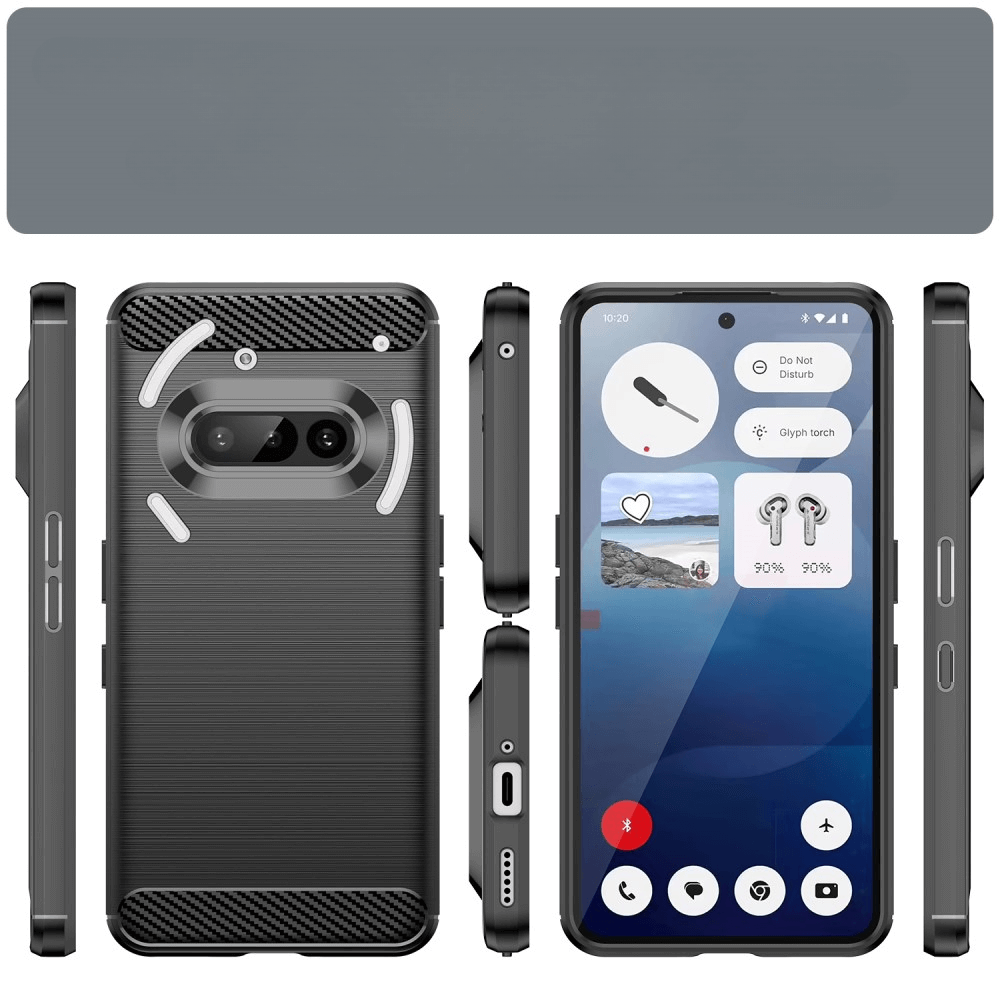 Nothing Phone (3a) - Coque look métal carbone