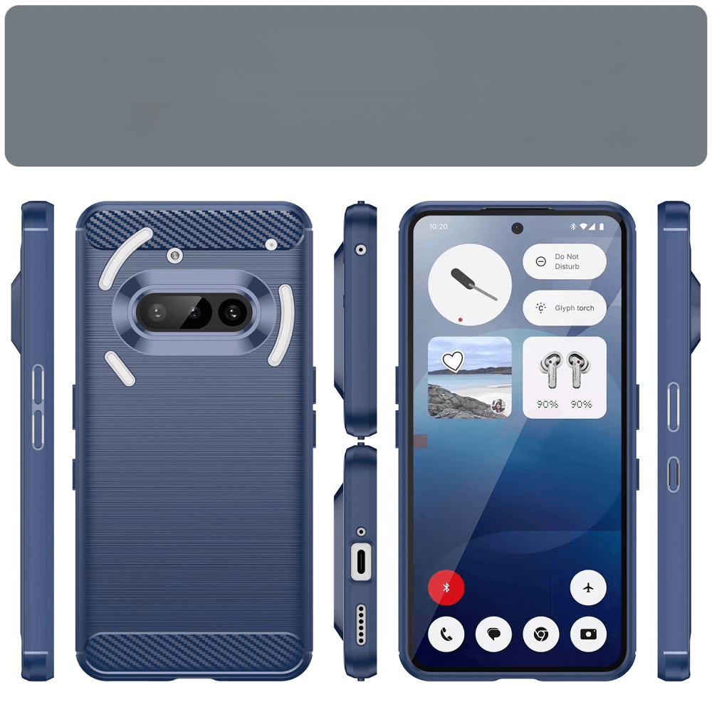 Nothing Phone (3a) - Coque look métal carbone