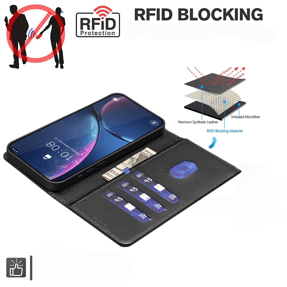 Xiaomi Redmi A5 / Poco C61 - BINFEN Leder Etui Hülle mit RFID Blocker