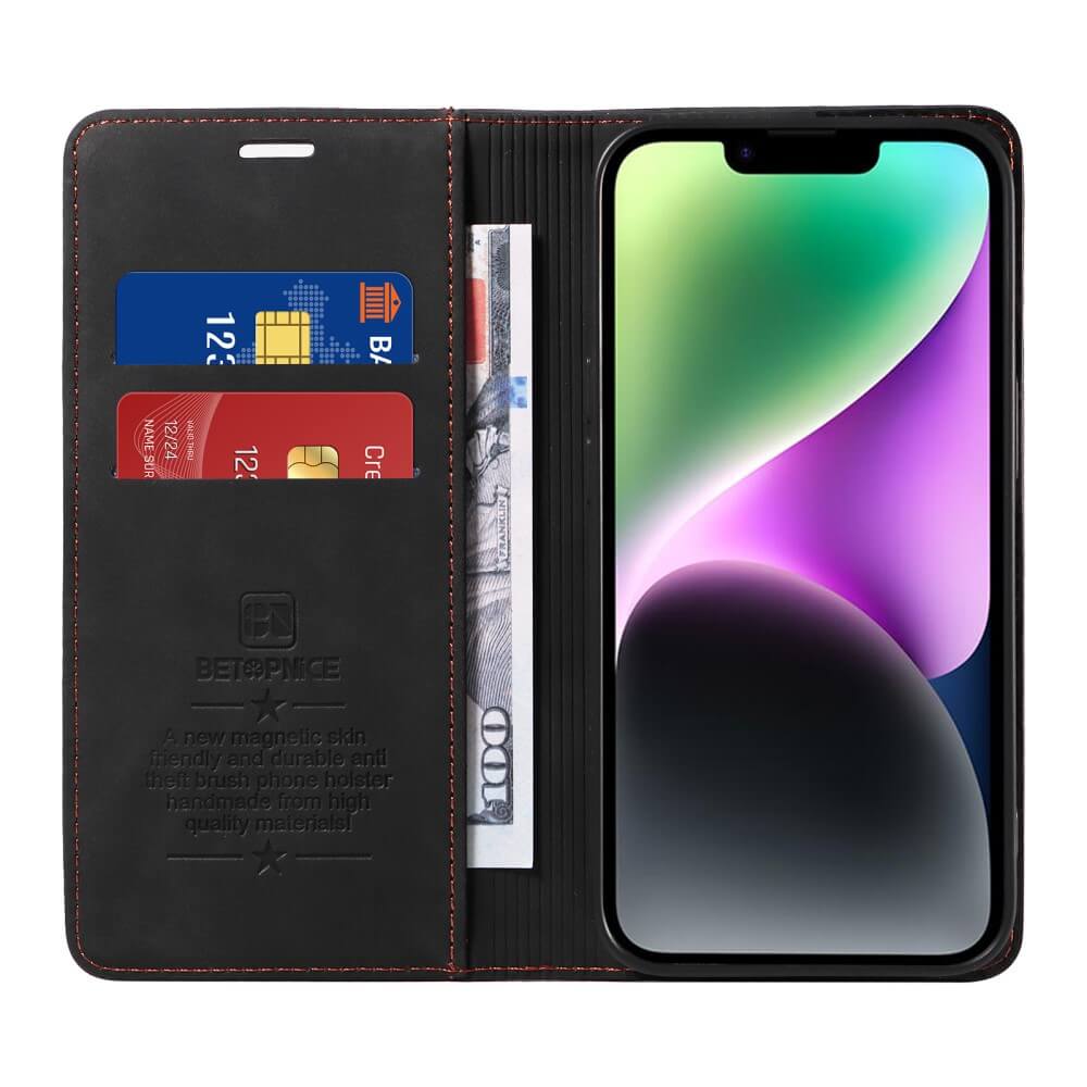 Das Vintage-Klappetui für das Sony Xperia 1 VII von Cover-Discount bietet Brieftaschenfunktionalität mit Fächern auf der linken Seite für Karten und Bargeld und sorgt so für noch mehr Komfort bei Ihrem Smartphone-Erlebnis.